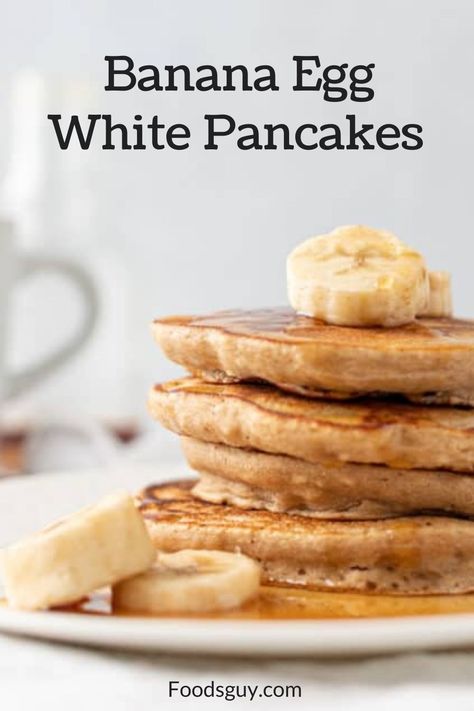 This recipe is also a healthier option than many pancake recipes. The bananas are a natural sweetener which is great when you’re taking a break from processed sugar. Eggwhite Pancakes Banana, Egg White And Banana Pancakes, Eggwhite Pancake, Banana Egg White Pancakes, Egg White Pancakes, Cabbage Steaks Recipe, White Recipes, Easy Eggs Benedict, Vegan Pancake