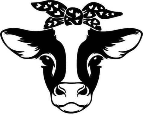 Cute Cow With Bow FREE SVG Craft, DIY, Cricut, Silhouette, No Conversion, Easy Download Free Designs For Cricut, Tshirt Transfers Free Printable, Cow Tail, Cricut Animals, Bow Svg, Budget Crafts, Image Svg, Silhouette Stencil, A Cow