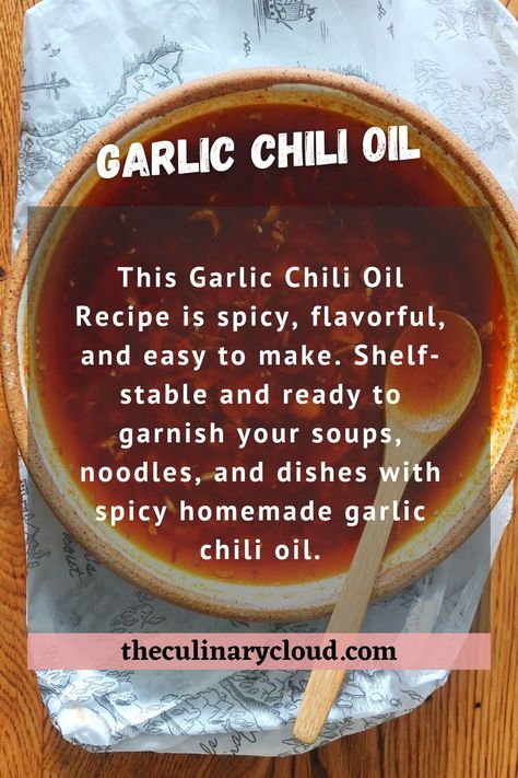 Best Chili Oil Recipe, Thai Chili Oil Recipe, Homemade Chili Oil Recipe, Chilly Oil Noodles, Spicy Oil Recipe, Chili Garlic Sauce Recipes, Asian Chili Oil, Garlic Chili Oil Recipe, Hot Chili Oil Recipe