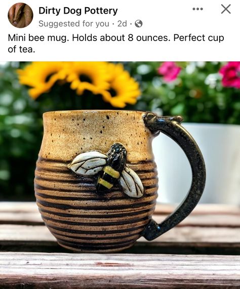 Bee Mug Ceramics, Pottery Bee, Bee Pottery, Bee Mugs, Dog Pottery, Ceramics Pottery Mugs, Hand Made Pottery, Perfect Cup Of Tea, Craft Diy Ideas