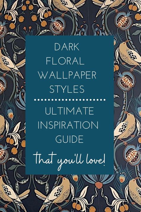 An Ultimate Inspiration Guide For Choosing Which Dark Floral Wallpaper Style Will Best Suit Your Home Dinning Room Wallpaper, Bedroom Vanity Ideas, Bedroom Wallpaper Accent Wall, Foyer Wallpaper, Bathroom Wallpaper Modern, Wallpapered Entryway, Dark Floral Wallpaper, Modern Floral Wallpaper, Green Floral Wallpaper