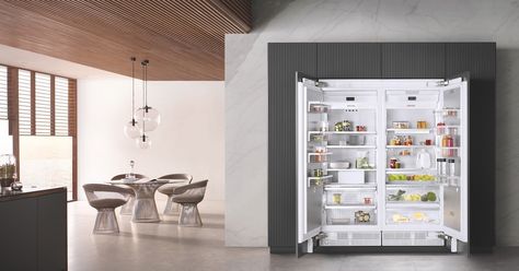 6 appliance and design updates that instantly take your kitchen to the next level. #ad #MieleUSA Glass Front Refrigerator, Column Refrigerator And Freezer, Miele Kitchen, Column Refrigerator, Refrigerator Panels, Miele Appliances, Domestic Appliances, Personalized Kitchen, Kitchen Concepts