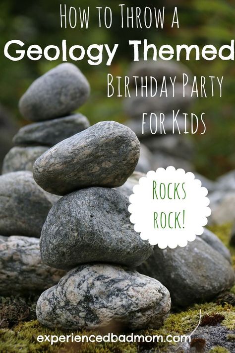 How to Throw a Rockin’ Birthday Party Mining Birthday Party, Rock Birthday Party, Mining Party, Rock Birthday, Geology Humor, Crystal Party, Bad Mom, Printable Birthday Invitations, Themed Birthday Party