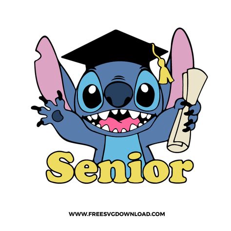 Sr 25, ليلو وستيتش, Stitch Svg, Cartoon Svg, Trending Svg, Graduation Pictures, The Design Files, Graduation Cap, Silhouette Svg