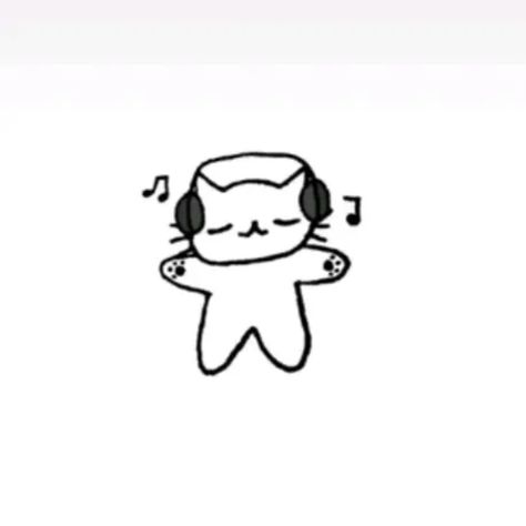 Pfp With Headphones, Headphones And Music, Computer Tattoo, Matching Cat Pfp, Drawing Mini, Cat With Headphones, Headphones Tattoo, Pfp Drawing, Owls Wallpaper