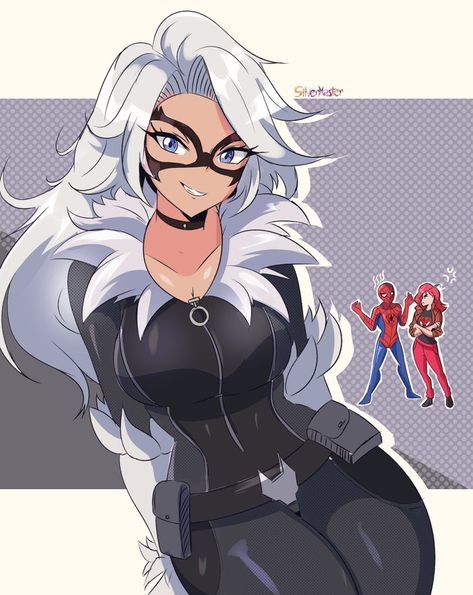 Black Cat Spiderman Fanart, Black Cat Fortnite, Black Cat Marvel Art, Black Cat Marvel Spiderman, Blackcat Marvel, Marvel Tribute, Black Cat Comics, Symbiote Spiderman, Black Cat Marvel