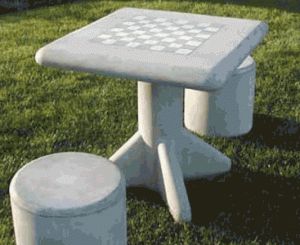 Stone Outdoor Chess Tables: Bring a Little New York City Into Your Backyard with a Concrete Chess Table From Concrete Classics. a Welcome Feature of New York City Parks for O... Chess Tables, Checkerboard Table, Backgammon Table, Rock Garden Design, Chess Table, Concrete Furniture, Office Inspo, Concrete Table, Front Patio