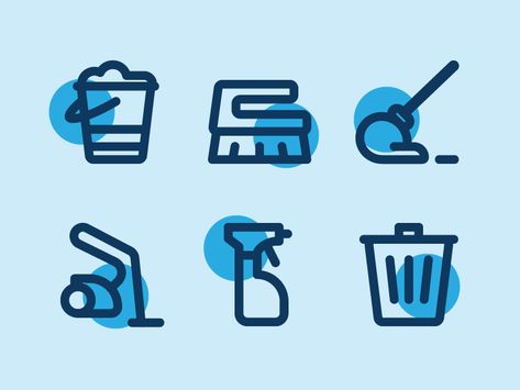 Cleaning Icons by Evoria on Dribbble Dry Cleaning Business, Cleaning Company Logo, Corporate Logo Design Inspiration, Cleaning Icons, Corporate Logo Design, Coffee Icon, Mobile App Design Inspiration, Cleaning Logo, App Design Inspiration