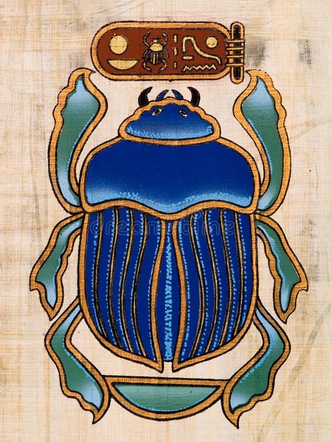 Ancient Egypt Crafts, Egypt Crafts, Egyptian Beetle, Egyptian Papyrus, Starověký Egypt, Egypt Project, Egyptian Painting, Pyramids Egypt, Egypt Tattoo