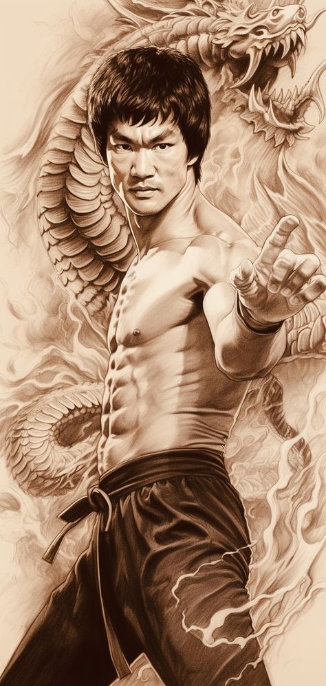 Bruce Lee Tattoo Design, Bruce Lee Drawing, Bruce Lee Tattoo, Bruce Lee Wallpaper, Bruce Lee Kung Fu, Bruce Lee Poster, Bruce Lee Pictures, Bruce Lee Art, Bruce Lee Martial Arts