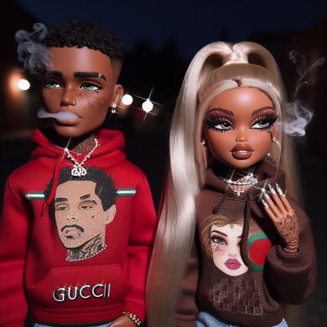 #bratz #bratzzilla #bratzaestics #bratzedit #baddie #couple #smoke #tattoo #piercings #makeup #nails #jewelry #designer #photoedit #edit #Ai #picsart #pinterest #instagram #toxicbratz #toxic #tiktok Black Bratz Doll, Swag Cartoon, Bullet Journal Art, Bratz Doll, Dope Art, Instagram Quotes, Photo Editing, Cute Drawings, Instagram Profile