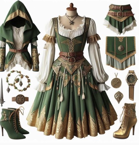 Forest Elf Cosplay, Medieval Fantasy Clothing, Elven Dress, Ren Faire Costume, Elf Cosplay, Elf Clothes, Elf Costume, Clothing Design Sketches, Estilo Hippie