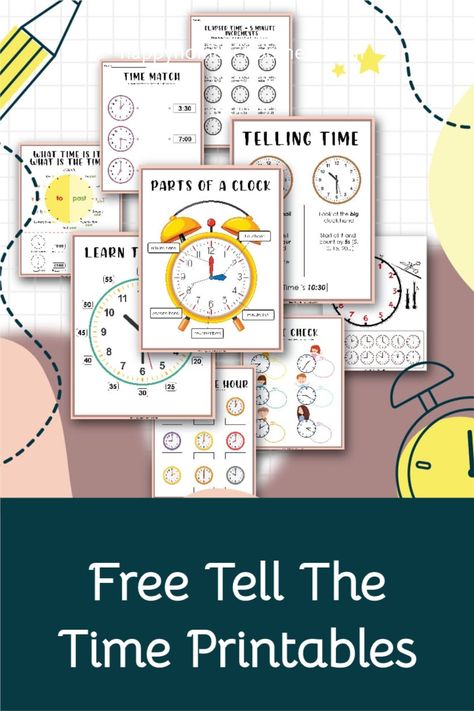 Help your kids to learn how to tell the time with this incredible free printable workbook. Learning to tell the time is an activity that's suitable for children from kindergartden through to third grade. In fact, we used these printables along with a number of additional resources to help our children tell the time over the course of around a year - we built up knowledge and experience with the minutes hand (which seems to be the most difficult to learn). Clock Practice Free Printable, Telling Time Kindergarten Free Printable, Tell The Time Worksheets Free Printable, Halloween Telling Time Activities, Learning To Tell Time Free Printable, Telling Time Worksheets Free Printable Kindergarten, Learning How To Tell Time, How To Tell The Time, Telling Time Free Printables