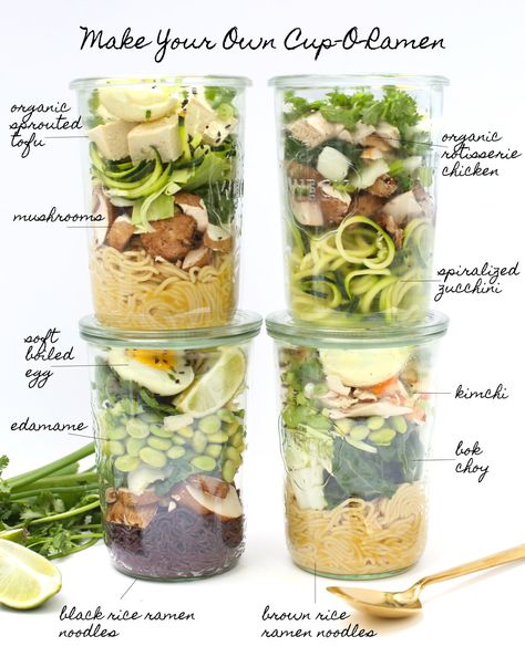 Mason Jar Meal Prep, Mason Jar Lunch, Salad Jar Recipe, Ramen Noodle Bowl, Mason Jar Salad Recipes, Mason Jar Salad, Mason Jar Meals, Salad In A Jar, Ramen Noodle