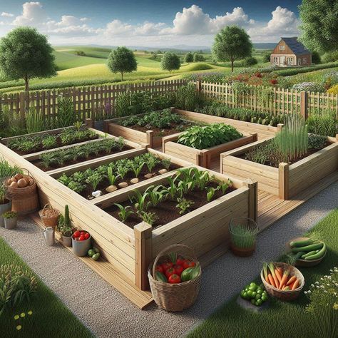 15 Free Raised Garden Bed Plans And Ideas That Are Easy To Build - My Besuited Home Fine Dining Salad, Garden With Raised Beds, Raised Bed Garden Layout, Raised Bed Vegetable Garden, Garden Bed Plans, Keyhole Garden, Wood Partition, Old Washing Machine, Raised Garden Bed Plans