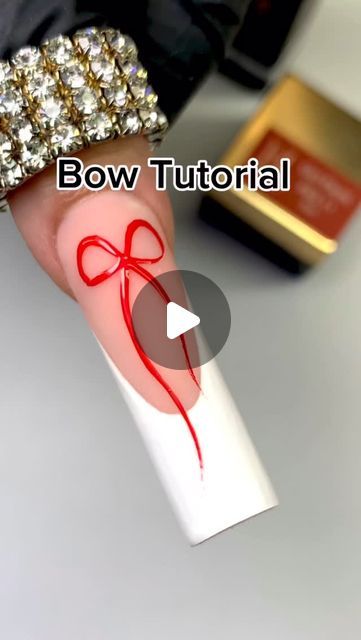 Honey Phan on Instagram: "How to draw a perfect BOW for this coming presents 🎁…. Saved this video for the upcoming season. Best result using Pro Gel Art white and Linework brush @honeysnailsecret   Honey’s Nail Supply  2200 Norcross Pwk #245, Norcross GA 30071   #nails #naildesigns #nailtutorial #nailart #nailvideos #nailtrend #prettynails #nailviral #nails #bestnails2024 #christmas #christmasnails #christmasnailsart #winternails" Elegant Christmas Nail Designs, Short Christmas Nails, Bow Nail Designs, Classy Nail Art Ideas, Christmas Nails 2023, Bow Drawing, Bow Nail Art, Festive Manicure, Nail Supply Store