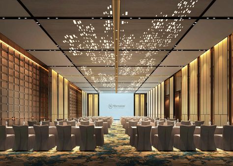 Banquet Ceiling Design Modern, Banquet Interior Design Hotel, Luxury Ballroom Design, Luxurious Conference Room, Banquet Hall Ceiling Design Modern, Ballroom Design Interior Hotel, Hotel Ballroom Interior Design, Ballroom Interior Design Modern, Luxury Auditorium