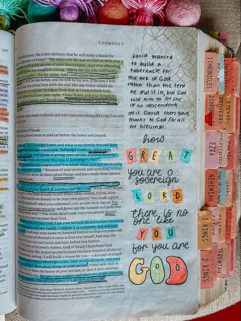 2 Samuel Bible Journaling, 1 Samuel Bible Journaling, 2 Samuel 7, Samuel Bible, Bible Journaling Supplies, 2 Samuel, Verse Mapping, Cute Bibles, Bible Doodling