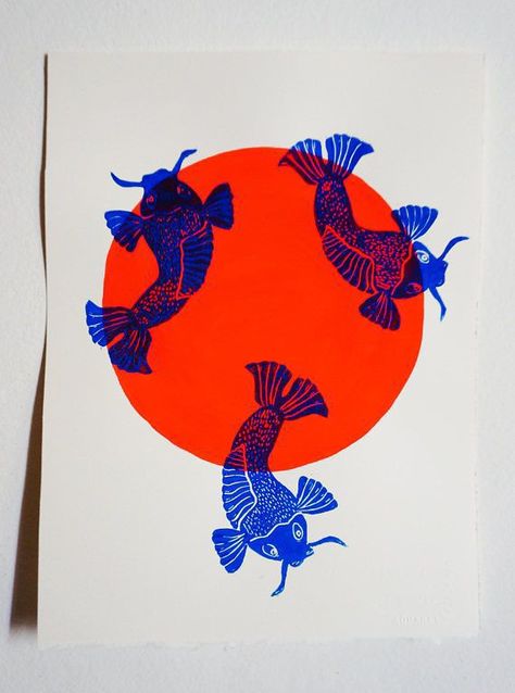 Lino Art, Sun Rising, Riso Print, Linocut Art, Art Japonais, Art Et Illustration, Linoleum, Linocut Prints, Linocut