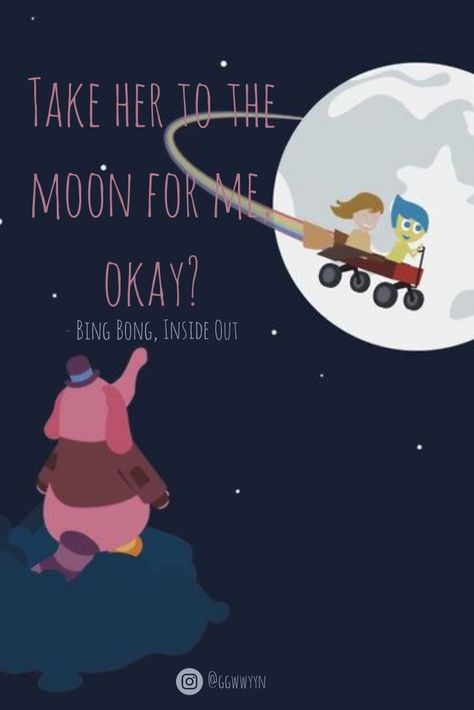 Bingbong Insideout Tattoo, Take Her To The Moon For Me, Bing Bong Inside Out Wallpaper, Bing Bong Tattoo, Bing Bong Wallpaper, Inside Out Quotes Disney, Inside Out Tattoo, Inside Out Quotes, Okay Wallpaper