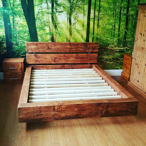 The awesome Hamer Bed! #rustic #farmhouse #etsy #coolwood #designer #4poster #fourposterbed #cottage #homeandgarden #home&garden #chunkyfurniture #storage #coolwood1 #funkybedroom #bespoke #chunkybed #woodenbed #coolfurniture #bigbeds Mexican Rustic Home Decor, Funky Bedroom, A Frame Cabin Plans, Handmade Wood Furniture, Rustic Furniture Diy, Wooden Bed Frame, Minimalist Bed, Bed Frame Design, Rustic Kitchen Design