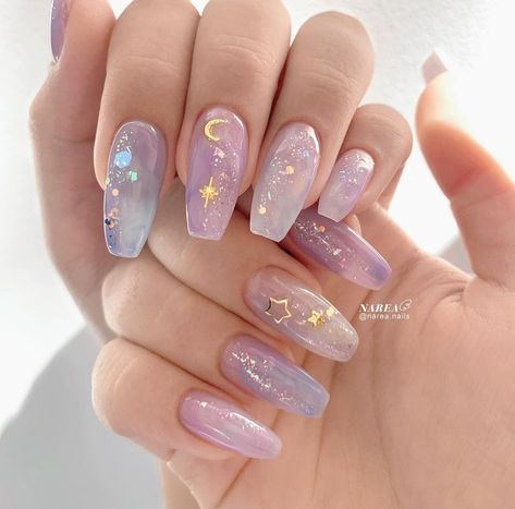 Korea Nails Design, Trashy Nails, Unghie Nail Art, Pastel Nails Designs, Asian Nails, Purple Nail Designs, Really Cute Nails, Kawaii Nails, Pastel Nails