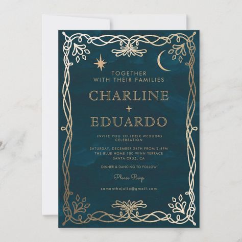 Ivy Wedding, Zazzle Wedding Invitations, Never Getting Married, Viking Wedding, Medieval Wedding, Celestial Wedding, Elegant Wedding Invitation, Fantasy Wedding, Future Wedding Plans