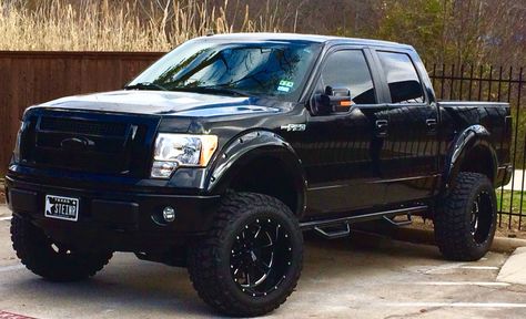 My 2011 F150 4X4 Blacked Out & Lifted- Yeah...it's a girl driving that truck.... F150 Blacked Out, Black Ford F150, Girl Driving, 2011 Ford F150, 2012 Ford F150, Truck Girl, Ford F150 Xlt, Ford Trucks F150, Girls Driving