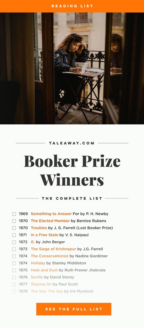 Booker Prize Winners - booker prize, booker prize winners, booker prize winners list, booker prize winners list pdf, man booker authors, man booker prize, man booker prize for fiction, booker prize for fiction, man booker, man booker prize winners, man booker prize novels, booker prize books, booker prize winners, reading list, book awards, booker reading challenge, literary awards, booker shortlists, booker longlists Pulitzer Prize Books, Booker Prize, Human Psychology, Great Books To Read, Book Challenge, Reading Challenge, Best Books To Read, Book Awards, Reading List