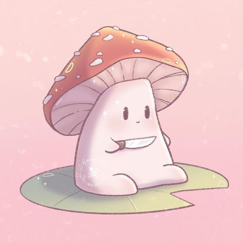 Cute With Knife, Mushroom Cute Art, Mushroom Man Drawing, Mushroom With Face Drawing, Cute Mushroom With Knife, Mushrooms Coming Out Of Head Drawing, Cute Mushroom Character, Mushroom Knife, Character Accessories