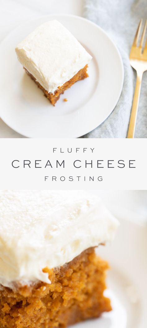 Creme Cheese Frosting, Fluffy Frosting Recipes, Fluffy Cream Cheese Frosting, Cream Cheese Frosting Easy, Whipped Cream Cheese Frosting, Cheese Frosting Recipe, Butter Sugar Cookies, Sugar Cookie Cakes, Frosting Recipes Easy