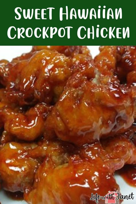 Sweet Hawaiian Crockpot Chicken Hawaii Chicken, Hawaiian Crockpot Chicken, Hawaiian Chicken Crockpot, Hawaiian Crockpot, Sweet Hawaiian Crockpot Chicken Recipe, Hawaiian Chicken Recipes, Simple Family Meals, Chicken Crockpot Recipes Easy, Hawaiian Chicken