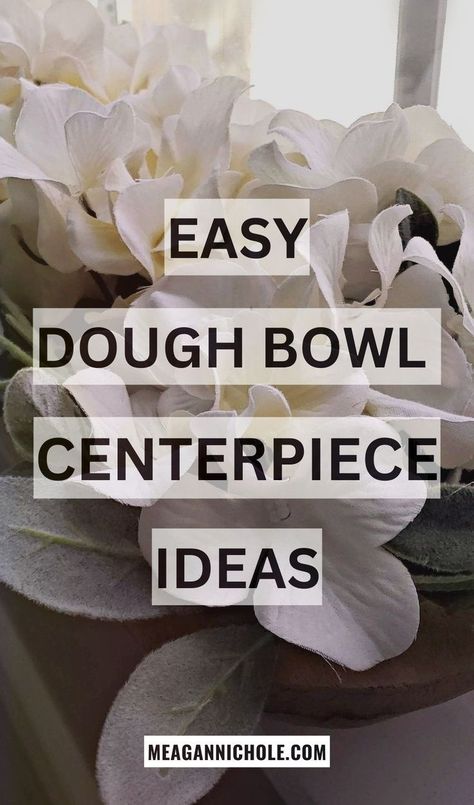 Are you in desperate need for some help with your dough bowl centerpiece? Or maybe you just need some dough bowl filler ideas?? We have everything you need! This list includes farmhouse dough bowl ideas too! Visit MeaganNichole.com for some serious dough bowl centerpiece inspiration! Bread Bowl Ideas Decor, Dough Bowl Filler Ideas For Fall, Decorating A Dough Bowl Centerpieces, Decorated Dough Bowls Centerpieces, Wood Bowl Decor Ideas, Large Dough Bowl Centerpiece, Round Dough Bowl Decor, Styling Dough Bowls, Farmhouse Dough Bowl Decor