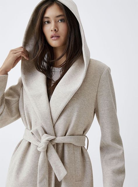 Hooded Wrap Coat, Suit Jacket Dress, Women Coats, Wrap Coat, Skirt Co Ord, Suspender Dress, Night Out Outfit, Trench Coats Women, Coat Women