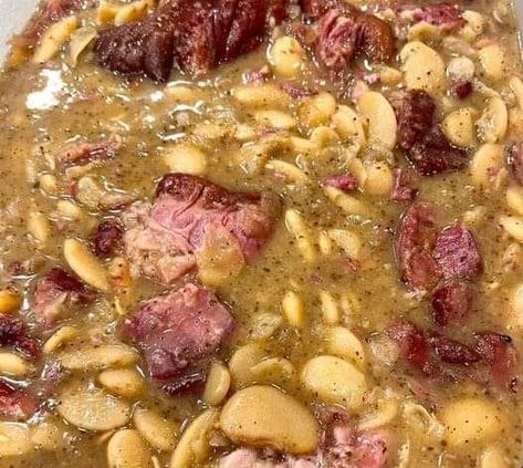 Authentic Cajun Recipes and Southern Recipes | Southern Styled Lima Beans Lima Beans Recipe Southern, Bean And Ham Hock Soup, Lima Beans And Ham, Lima Bean Soup, Ham Hock Soup, Ham Hock Recipes, Lima Bean Recipes, Butter Beans Recipe, Beans In Crockpot