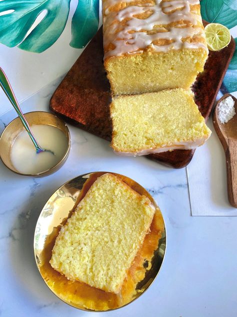 Eggless Chiffon Cake, Eggless Loaf Cake Recipes, Eggless Loaf Cake, Eggless Lemon Cake, Egg Loaf Recipe, Buttercream Painting, Eggless Cupcakes, Lemon Cake Mix Recipe, Egg Free Cakes