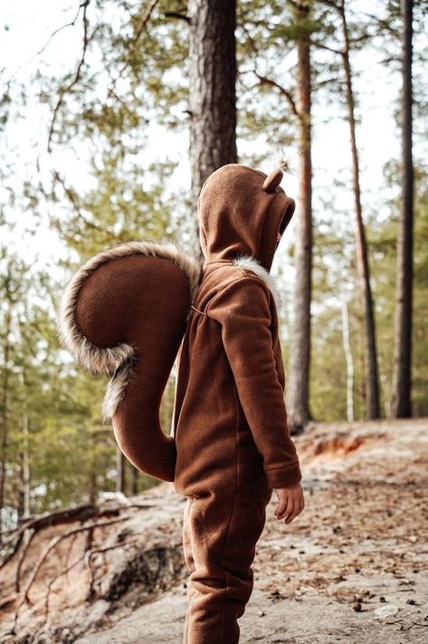 Squirrel Dress, Animal Costumes For Kids, Squirrel Costume, Toad Costume, Troll Costume, Fox Costume, Squirrel Girl, Diy Costumes Kids, Handmade Costumes