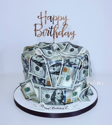 Dolar Cake Ideas, Dollar Cake Design, Money Birthday Cake For Men, Money Cake Ideas For Men, Money Themed Cake, Money Cake Ideas Dollar Bills, Rapper Birthday Cake, Money Cake Ideas, Dollar Cake