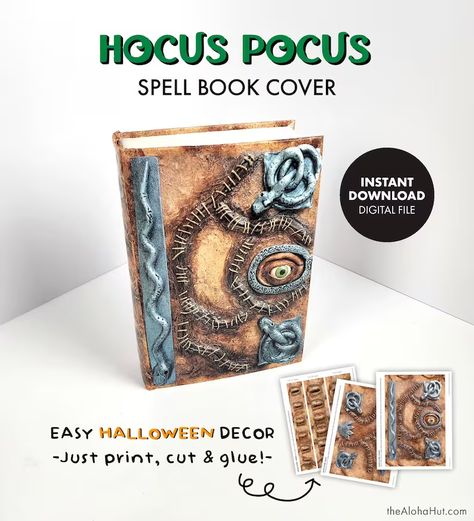 Printable HOCUS POCUS Spell Book Cover Halloween Decorations - Etsy Hocus Pocus Door Decorating Contest, Spellbook Diy, Spell Book Cover, Hocus Pocus Halloween Costumes, Hospital Decor, Hocus Pocus Book, Hocus Pocus Spell, Hocus Pocus Spell Book, Hocus Pocus Party