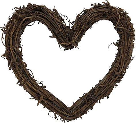 Amazon.com: Heart Shape Natural Grapevine Wreath Ring Roll Wall Hanging Garland Wreaths DIY Craft for Christmas Door Home Wedding Party Decor (12 inches) : Home & Kitchen Christmas Wreath Door, Door Garland, Diy Valentines Day Wreath, Wreath Ring, Wreath Cookies, Ring Wreath, Wreath Rings, Heart Shaped Wreaths, Vine Wreath