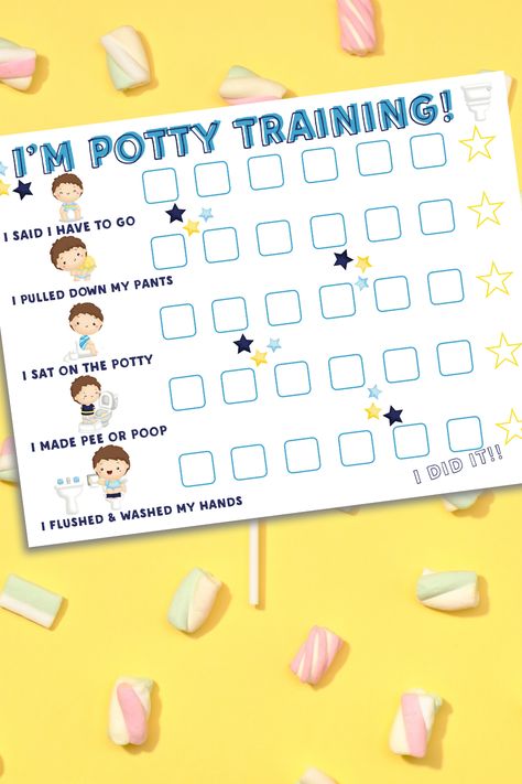 Free Printable Potty Training Chart - Just Simply Mom Potty Training Template Free Printable, Potty Reward Chart Free Printable, Free Potty Chart, Potty Sticker Chart, Potty Training Visuals, Printable Potty Training Chart, Sticker Chart Printable, Toilet Training Chart, Potty Training Sticker Chart