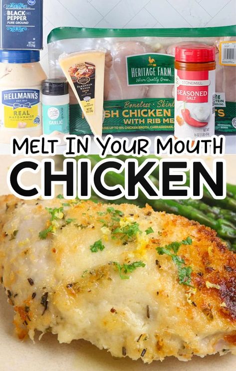 Melt In Your Mouth Chicken, Mouth Chicken, Crockpot Chicken And Gravy, Chicken Melts, Fantastic Recipes, Easy Chicken Breast, Chicken Breast Recipes Easy, Kitchen Fun, Quick And Easy Dinner