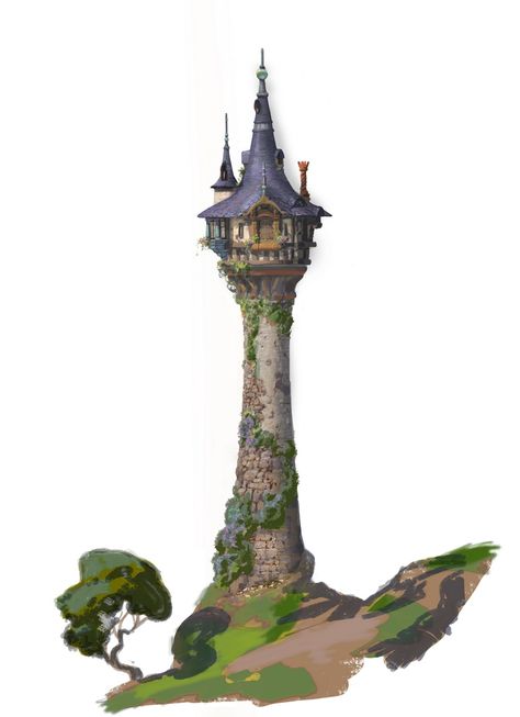 pictures of tangled tower | Rapunzel's Tower. Texture reference painting on top of a drawing done ... Wizard Tower Art, Princess In Tower, Tangled Tower, Drawing Texture, Princess Tower, Texture Reference, Rapunzel Tower, Castle Painting, Medieval Tower