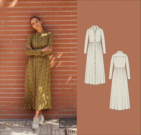 Dress Pattern Sizes 10-18 PDF Sewing Patterns for Women | Etsy Australia High Waist Skirt Pattern, Dress Patterns For Women, A Line Skirt Pattern, Midi Dress Pattern, Sewing Patterns For Women, Long Dress Patterns, Shirt Dress Pattern, Indie Sewing Patterns, Woven Fabrics