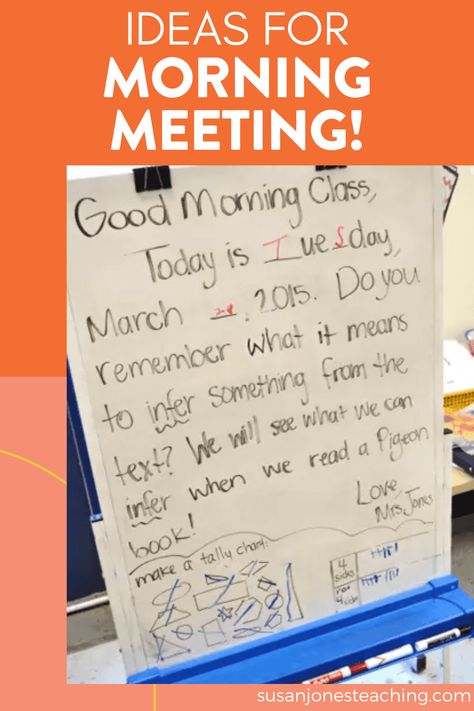 Looking for some new ideas to spice up your morning meeting?! This post is full of ideas for the morning meeting message portion in a kindergarten, first grade, or second grade classroom. Head on over to the post to get some ideas for your own classroom! Morning Message Ideas First Grade, Responsive Classroom Morning Message, Morning Messages For Kindergarten, Kindergarten Morning Message Ideas, Kindergarten Morning Message, Kindergarten Morning Meeting, Morning Message Kindergarten, 2nd Grade Crafts, 1st Grade Centers