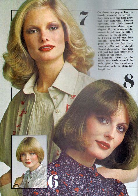 Good Housekeeping - April, 1976 1976 Hairstyles, 1970s Womens Hair, 1970 Hairstyles, 70’s Hair, 1970s Hairstyles, Vintage Editorials, Easy Curls, 70s Hair, Hair Magazine