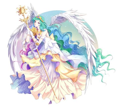 Celestia Fanart, Putri Celestia, Celestia Human, Beautiful Wings, Celestia And Luna, My Little Pony Princess, Book Cover Illustration, Cover Illustration, Mlp Fan Art