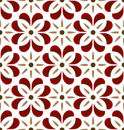 Tile Design Pattern, Small Business Packaging Ideas, Flower Tile, Floral Tiles, Silhouette Stencil, Vintage Tile, Pink Floral Pattern, Tile Pattern, Seamless Pattern Vector