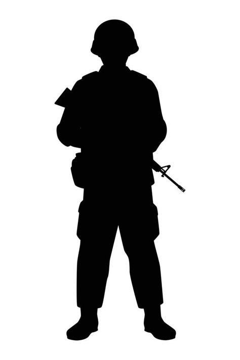 Soldier silhouette vector isolated on white background, military man in parade. Carnival Background, Soldier Drawing, Stencil Patterns Templates, Soldier Silhouette, Boy Silhouette, Military Man, Army Images, Patriotic Art, The Soldier