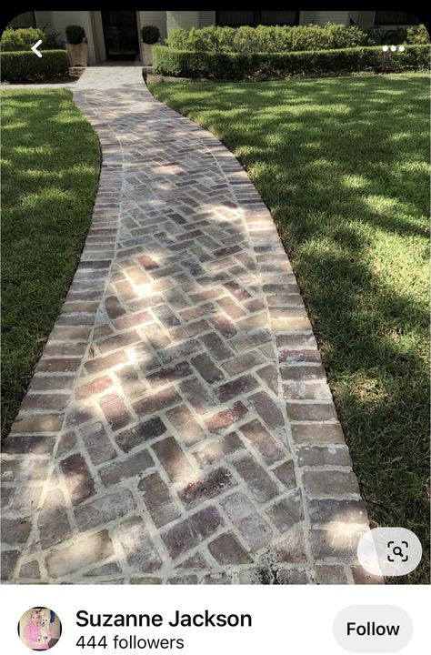 Front Yard Walkway, Brick Sidewalk, Brick Path, Brick Walkway, Garden Tiles, Brick Pattern, Brick Patios, Back Garden, Front Garden